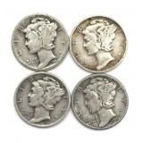(4) Mercury Dimes