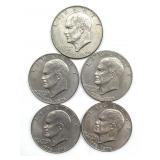 (5) 1976 Eisenhower Dollars