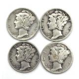 (4) Mercury Dimes