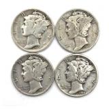 (4) Mercury Dimes