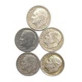 (5) 1951-1966 Roosevelt Dimes