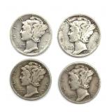 (4) Mercury Dimes