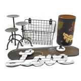 Metal Candle Holders, Basket, Sign, and More -