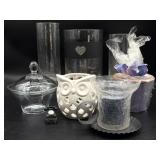 Glass Vases, Candle Holders, Candy Dish, and More