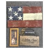American Flag Wood Sign Decor, JS Dillon and Sons