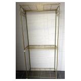 Gold Colored Metal Shelf on Wheels 35.5' x 16' x