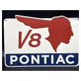 Pontiac V8 Metal Sign 14' x 9.5'- reproduction