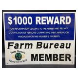 Farm Bureau Reward Metal Sign 16' x 12'