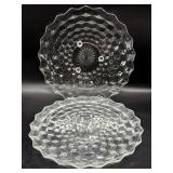 (2) Fostoria America Footed Platters 12.5'