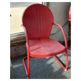 Red Metal Lawn Chair - reproduction