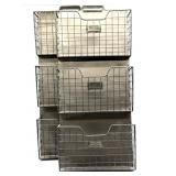 (2) Metal Wall Hanging File Organizer Racks 13' x
