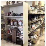 Contents of Shelf: Antiques, Lamps, Glassware,