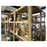Contents of 4 Shelves;  Antiques, Christmas