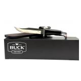 Custom Buck Knife with Leather Sheath and