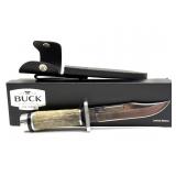 Custom Buck 119 Elk Antler Handle Knife with