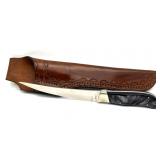 L. Lenzie Custom Handmade Knife with Leather