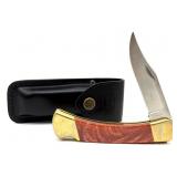 Buck 110 Custom Folding Knife with Leather