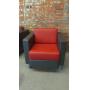 Lounge Chair - Grey and Solid Red