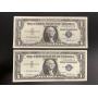 (2) 1957 United States One Dollar Silver
