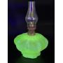 Small Uranium Glass Oil Lamp 7.5" - The P&A Mfg.