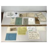 Ephemera Lot Inusrance Papers Post Cards etc