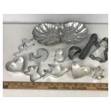 Lot of Cookie Cutters & Aluminum Tray