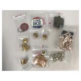 Buttons Pins Medal Necklace and More