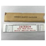 Vintage Jackson Concrete Calculator w/ Sleeve