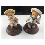 Set of 2 Upstairs Downstairs Bears Figurines