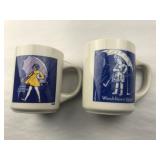 2 Morton Salt Girl Coffee Mugs