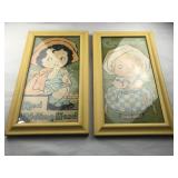 2 Framed Gladys Hall Fairy Tale Drawings