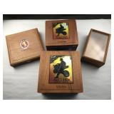 Set of 4 Wooden Cigar Boxes Empty