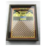 Texas Charley Gambling Game Punch Board Framed