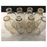 8 Glass Milk Bottles