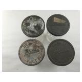 Set of 4 Glass Snuff Jars w/ Lids