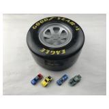 Goodyear Toy Car Tire Container w/ Toy Cars