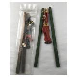 Set of 2 Toy Spinning Trapeze Artists Wooden