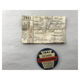 Pennsylvania Fishing License Pin 1941