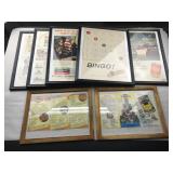 7 framed vintage advertising