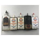 Set of 5 Vintage Oil Bottles