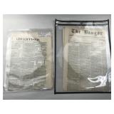 Set of 2 Antebellum Newspapers