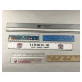Set of 6 Vintage Rulers