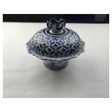 Hand-Painted Thai Ceramic Bowl w/ Lid