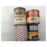 Set of 4 Metal Advertising Piggy Banks