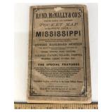 Rand McNally & Co Pocket Map Mississippi Railroad