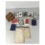 10 Packs of Vtg Playing Cards, 2 Bridge Pads, etc