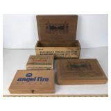 Wooden Cigar, Cheese and Codfish Boxes