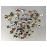 Collection of Pins Lions Club Ohio Fraternity etc