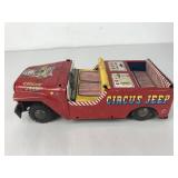 Japanese Vtg Tin Lithograph Circus Jeep
