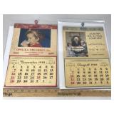 2 Vtg Advertising Calendars 1958 & 1960